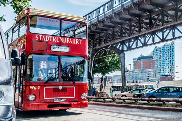 Elbepark Bunthaus Die roten Doppeldecker Hamburg