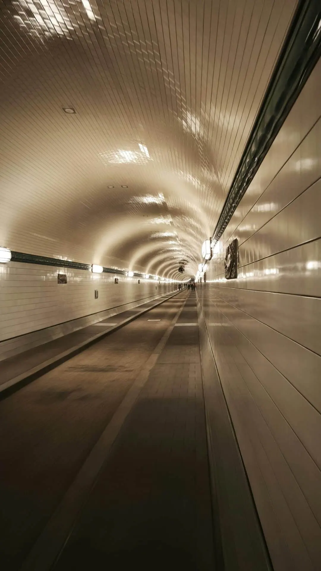 The Old Elbe Tunnel, dry beneath the Elbe